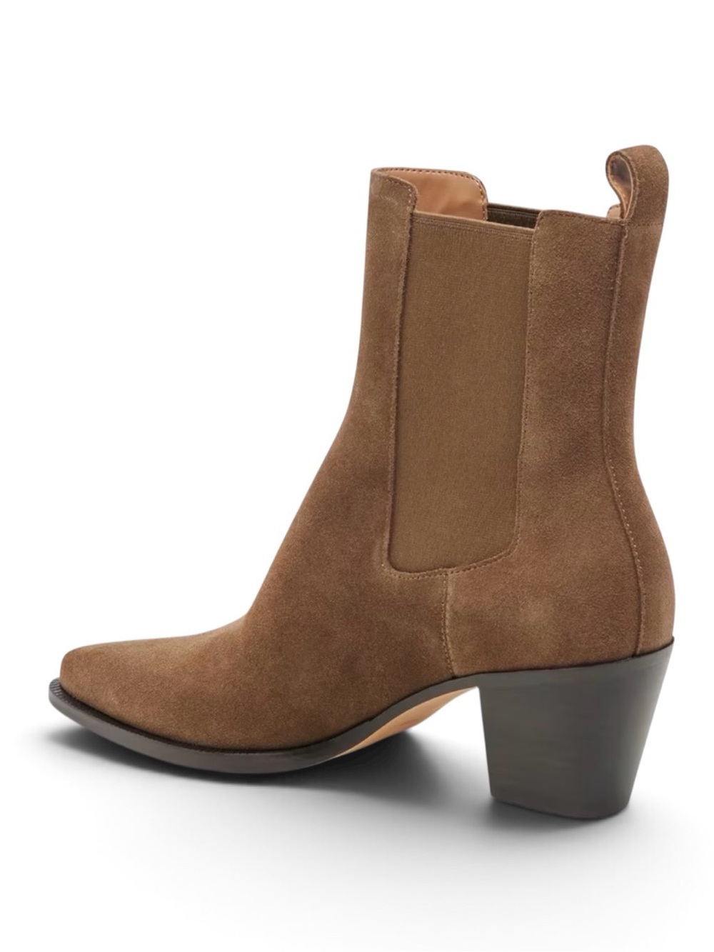 NEW Dolce Vita Shadie Chestnut Waterproof Suede Leather Chelsea Boots 8.5 NWOB - Picture 4 of 16